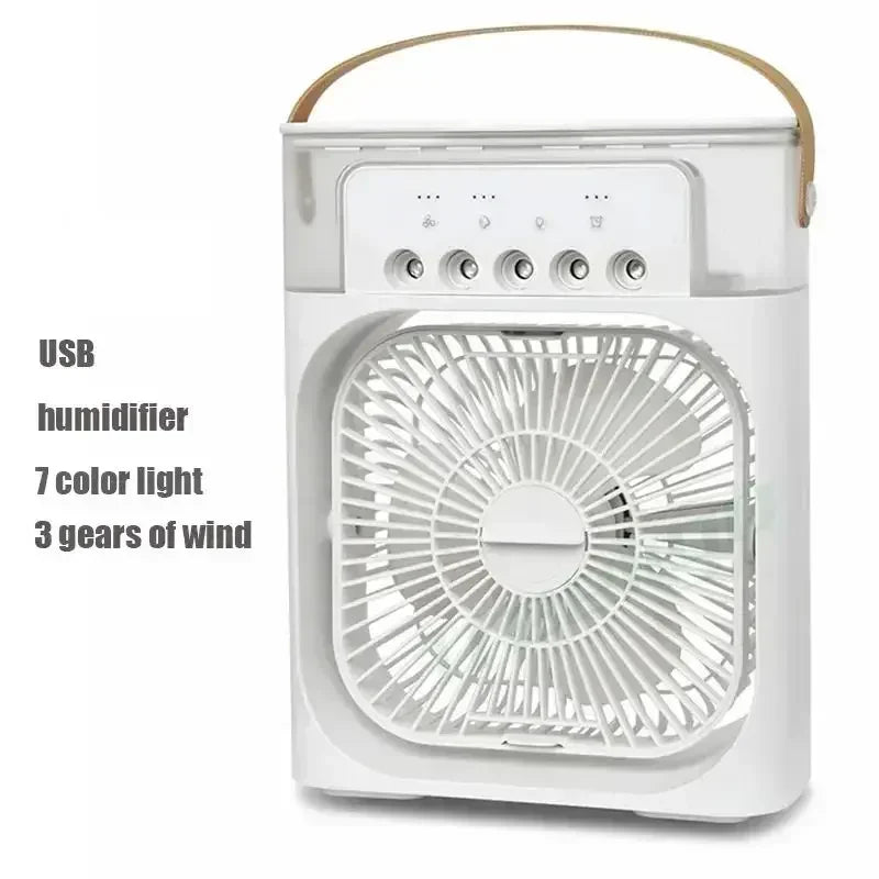 Ventilateur de refroidissement 3 en 1, humidificateur de bureau Portable, Mini climatiseurs USB, veilleuse, brume d'eau pour la maison, le bureau et l'extérieur Amagi