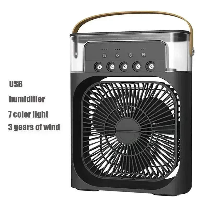 Ventilateur de refroidissement 3 en 1, humidificateur de bureau Portable, Mini climatiseurs USB, veilleuse, brume d'eau pour la maison, le bureau et l'extérieur Amagi