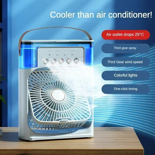 Ventilateur de refroidissement 3 en 1, humidificateur de bureau Portable, Mini climatiseurs USB, veilleuse, brume d'eau pour la maison, le bureau et l'extérieur Amagi