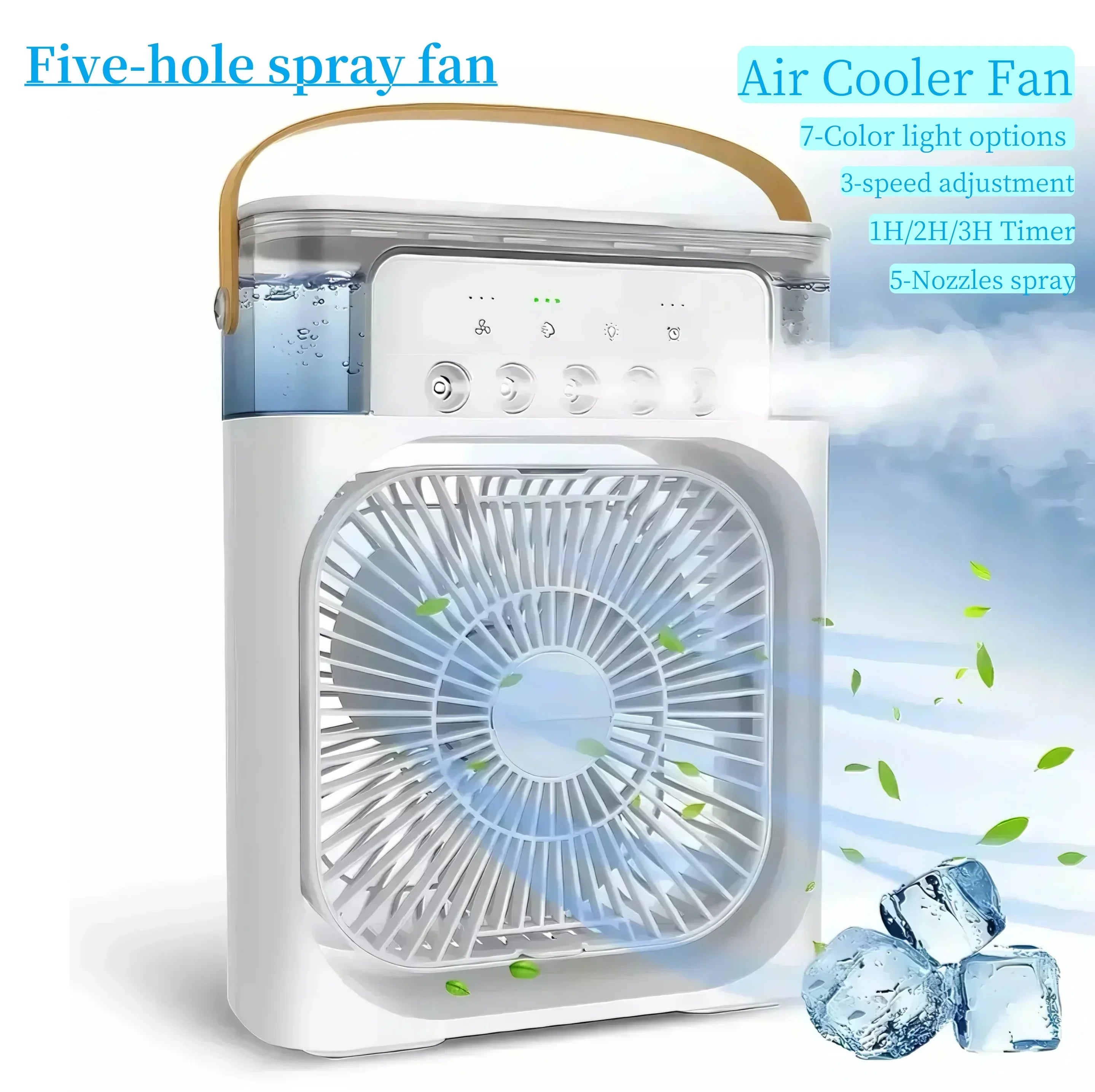 Ventilateur de refroidissement 3 en 1, humidificateur de bureau Portable, Mini climatiseurs USB, veilleuse, brume d'eau pour la maison, le bureau et l'extérieur Amagi